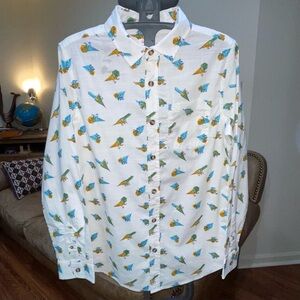 NWOT Cat & Jack Dinosaur Print Cotton Long Sleeve Button-Down Shirt